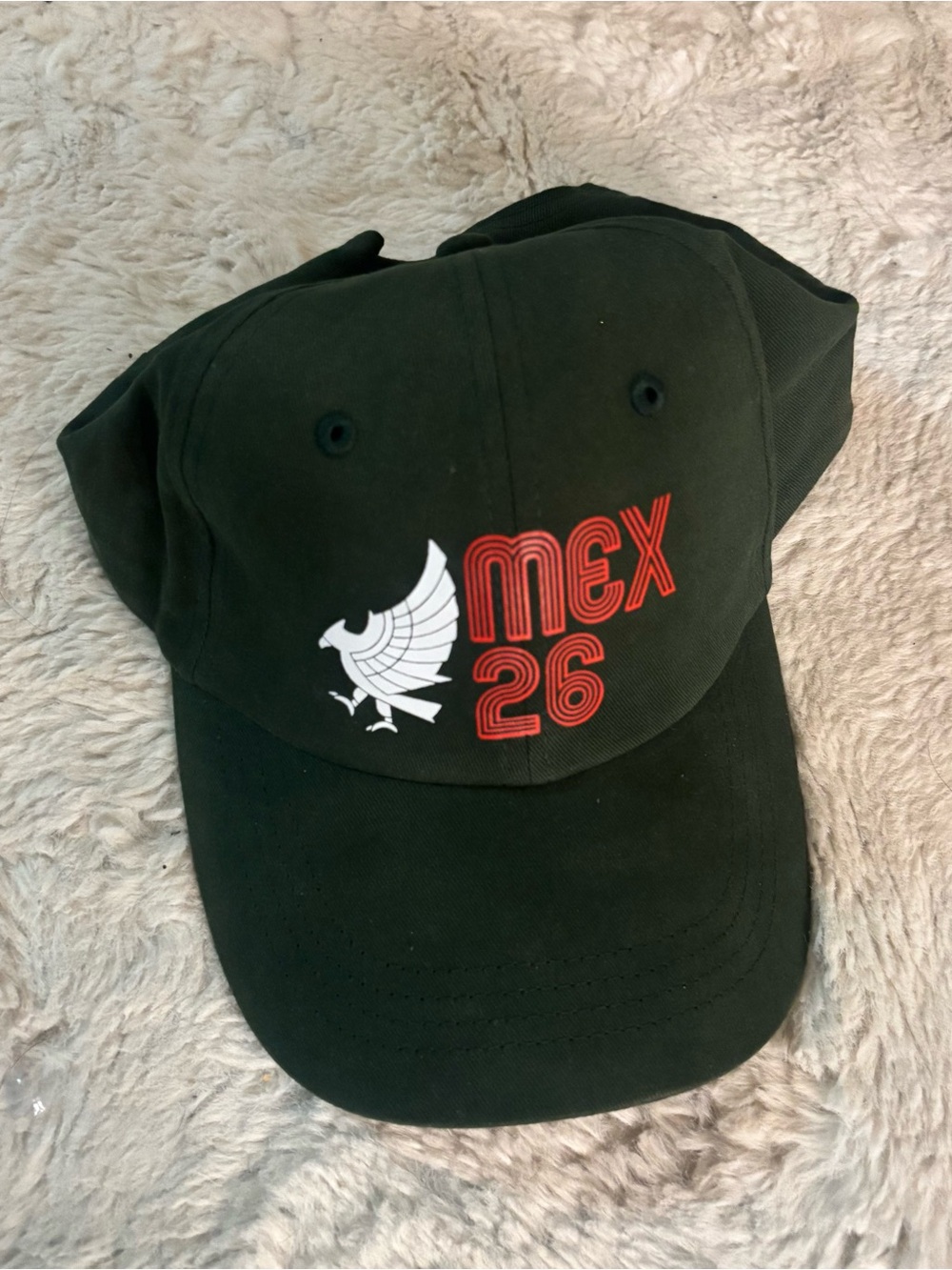 MEX 26 Black Baseball Cap with White Eagle Accent